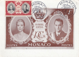 1750 - MONACO - CARTE POSTALE - Del 1956 Da Montecarlo A Milano Con F. 6 Verde + F. 2 Rosso ( Sul Fronte) - Lettres & Documents