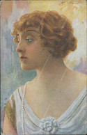 Cs560 Cartolina Art Deco Donnina Lady Cupido Innamorati Illustratore Spotti - Andere & Zonder Classificatie