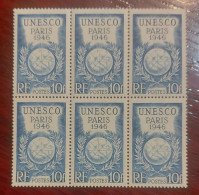 France 1946 Neuf** Bloc De 6 Timbres YV N° 771 Conférence UNESCO - Mint/Hinged