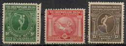 BELGIE 1920 - OLYMPISCHE SPELEN ANTWERPEN - N° 179 TOT 181 - MNH** - 1919-1920 Albert Met Helm