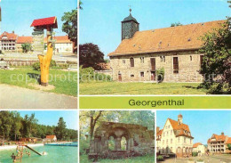 72774754 Georgenthal Gotha Wanderwegweiser Kirche Waldbad Ruine Des Zisterziense - Other & Unclassified