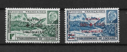 OCEANIE 1944 Maréchal Pétain, Surchargés – Œuvres Coloniales MNH - 1944 Maréchal Pétain, Surchargés – Œuvres Coloniales