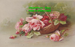 R385133 Basket With Pink RosesSeries No. 2405. Birn Brother. 1913 - Monde