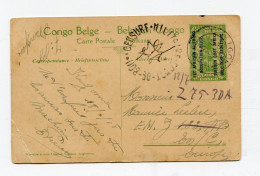 !!! ENTIER POSTAL DU CONGO BELGE SURCH EST AFRICAIN ALLEMAND OCCUPATION BELGE DE 1915 AVEC CENSURE MILITAIRE - Covers & Documents