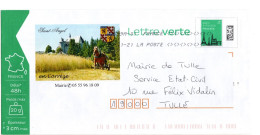 Entier Postal PAP Local Personnalisé Corrèze Saint Angel Blason Lion Château Champ De Blé Cheval Au Travail - Prêts-à-poster:  Autres (1995-...)
