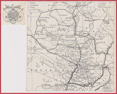 Paraguay. Carte Avec Route, Piste, Chemin De Fer. Armoiries. Larousse 1960. - Documentos Históricos