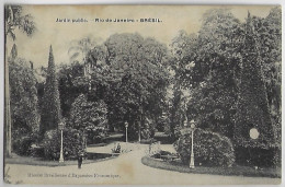 Brazil Rio De Janeiro 1909 Postcard Photo Public Garden Editor Brazilian Economic Expansion Mission Belgium Stamp - Rio De Janeiro