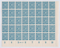 40  Timbres  20 Pf ** Sur Moitié De Feuille   Allemagne    Occupation Alliée   Zone Interalliée AAS Deutsche Post - Mint