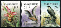 BELGICA 1987 - BELGIQUE - BELGIUM - FLORES Y PAJAROS - YVERT Nº 2244/2246** - Orchidées