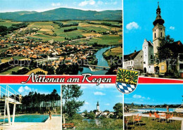 72772390 Nittenau Fliegeraufnahme Kirche Schwimmbad Nittenau - Autres & Non Classés