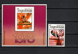 Togo 1978 Olympic Games Moscow, Athletics Stamp + S/s Imperf. MNH -scarce- - Sommer 1980: Moskau