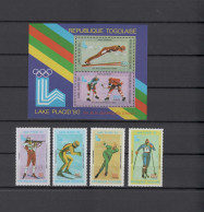 Togo 1980 Olympic Games Lake Placid Set Of 4 + S/s MNH - Invierno 1980: Lake Placid