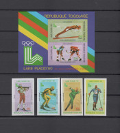 Togo 1980 Olympic Games Lake Placid Set Of 4 + S/s Imperf. MNH -scarce- - Inverno1980: Lake Placid