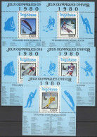 Togo 1980 Olympic Games Lake Placid Set Of 5 S/s MNH -scarce- - Inverno1980: Lake Placid