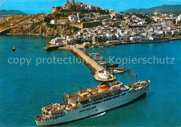 72771043 Ibiza Islas Baleares Hafen Passagierschiff Faehre Fliegeraufnahme Ibiza - Andere & Zonder Classificatie