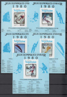Togo 1980 Olympic Games Lake Placid Set Of 5 S/s Imperf. MNH -scarce- - Inverno1980: Lake Placid