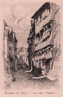 Caudebec En Caux - Rue Des Halles - Estampe - Papier Epais  , Style Buvard   - CPA °J - Caudebec-en-Caux