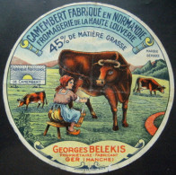 Etiquette Camembert - La Bonne Laitière - Fromagerie G.Belekis à Ger 50 Normandie - Manche   A Voir ! - Cheese