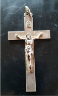 Belle Croix Pectorale Ancienne Médaille Religieuse Argent Fin XIXe "Crucifix" - Religion & Esotericism