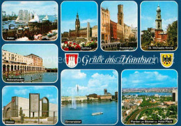 72769955 Hamburg Hafen Alsterarkaden Messe Binnenalster Poststrasse Rathaus Hamb - Sonstige & Ohne Zuordnung