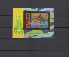 Togo 1980 Olympic Games Moscow, Wrestling Gold S/s Imperf. MNH -scarce- - Verano 1980: Moscu