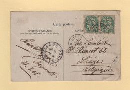 Type Blanc - Levant - Beyrouth - Syrie - 1908 - Destination Belgique Via Port Said - Briefe U. Dokumente