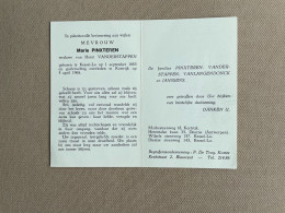 PINXTEREN Marie °KESSEL-LO 1883 +KORTRIJK 1968 - VANDERSTAPPEN - VANLANGENDONCK - JANSSENS - Obituary Notices