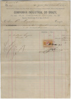 1893 Industrial Company Of Brazil Invoice Issued In Rio De Janeiro National Treasury Tax Stamp 200 Réis - Cartas & Documentos