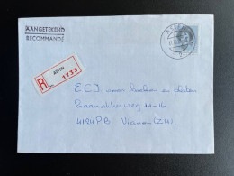 NETHERLANDS 1987 REGISTERED LETTER ASTEN TO VIANEN 11-03-1987 NEDERLAND AANGETEKEND - Cartas & Documentos