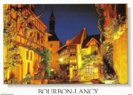 *CPSM - 71 - BOURBON LANCY - Le Vieux Bourbon, Le Beffroi, La Maison De Bois XVIè Siècle - De Nuit - Autres & Non Classés