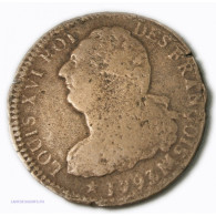 Louis XVI 2 SOLS 1793 MA Marseille An 5, Lartdesgents - 1774-1791 Luigi XVI