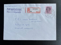 NETHERLANDS 1984 REGISTERED LETTER ASPEREN TO UTRECHT 09-05-1984 NEDERLAND AANGETEKEND - Lettres & Documents