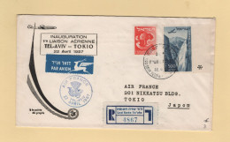 Israel - 1957 - 1er Vol Tel Aviv Tokio - 22 Avril 1957 - Cartas & Documentos