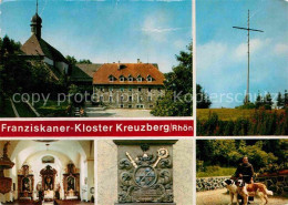 72768982 Kreuzberg Rhoen Kloster Kreuz Relief Bernhardiner Hunde Kreuzberg Rhoen - Andere & Zonder Classificatie