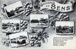 Souvenir De Sens Multi Vue De 5 Villes Auxerre, Sens, Tonnerre, Avallon, Joigny - Sens