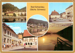 72768007 Bad Schandau Teilansicht Markt Poststrasse Dampferanlegestelle Elbe Bad - Bad Schandau