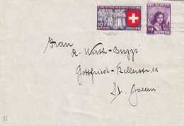 Mischfrankatur  Zürich - St.Gallen       1939 - Briefe U. Dokumente