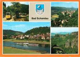 72767251 Bad Schandau Kirnitzschtalbahn Teilansicht Schrammsteine Bad Schandau - Bad Schandau