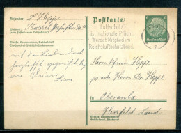 ALLEMAGNE - 21.10.33 - Mi P218 "Luftschutz Ist Nationale Pflicht. Werdet Mitglied Im Reichsluftschutzbund" - Briefkaarten