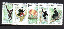 LAOS -1992 - NATIVE APES SET OF 5 MINT NEVER HINGED - Laos