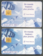 Télécartes Un Monde Toujours Plus Proche 1993 Statut Liberté NYC Big Ben Londres 120U 50U France Télécom - Ohne Zuordnung