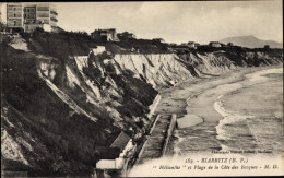 CPA Biarritz Pyrénées Atlantiques, Helianthe Und Cote Des Basques Beach - Andere & Zonder Classificatie