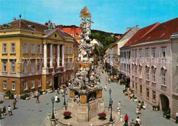 72765142 Baden Wien Hauptplatz Mit Rathaus Und Pestsaeule Baden - Andere & Zonder Classificatie