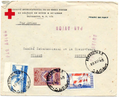 LIBAN. 1946. "DELEGUE COMITE INT.CROIX-ROUGE SYRIE-LIBAN POUR C.I.C.R. GENEVE (SUISSE) - Lebanon