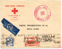 TUNISIE. 1944. NON CENSURE. TEXTE NON CAVIARDE "UN SEUL BUT LA VICTOIRE".COMITE INTER. CROIX-ROUGE GENEVE (SUISSE)  - Cartas & Documentos