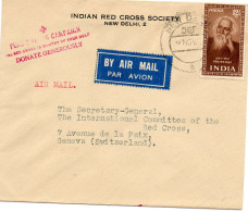 INDIA.1953?. RED CROSS NEW DELHI POUR COMITE INTERNATIONAL CROIX-ROUGE GENEVE (SUISSE). - Autres & Non Classés