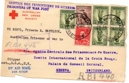 AUSTRALIE. 1941. RED CROSS SOCIETY. SERVICE PRISONNIERS DE GUERRE.CENSURE.(devant De Lettre) - Cartas & Documentos