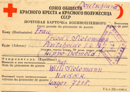 URSS. 1948.CARTE FAMILIALE. PRISONNIER GUERRE ALLEMAND. LAGER 7215. CENSURE. - Cartas & Documentos