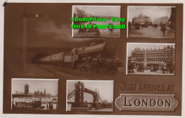 R385015 Just Arrived At London. RP. Post Card - Andere & Zonder Classificatie