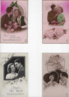 95B - LOT De 4 CPA - Carte Fantaisie - Couples - Paare